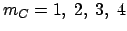 $m_C=1,\; 2,\; 3,\; 4$
