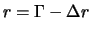 $r = \Gamma - \Delta r$