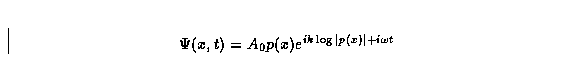 \begin{displaymath}
\Psi (x,t)=A_0p(x)e^{ik \log \vert p(x)\vert +i\omega t}\end{displaymath}